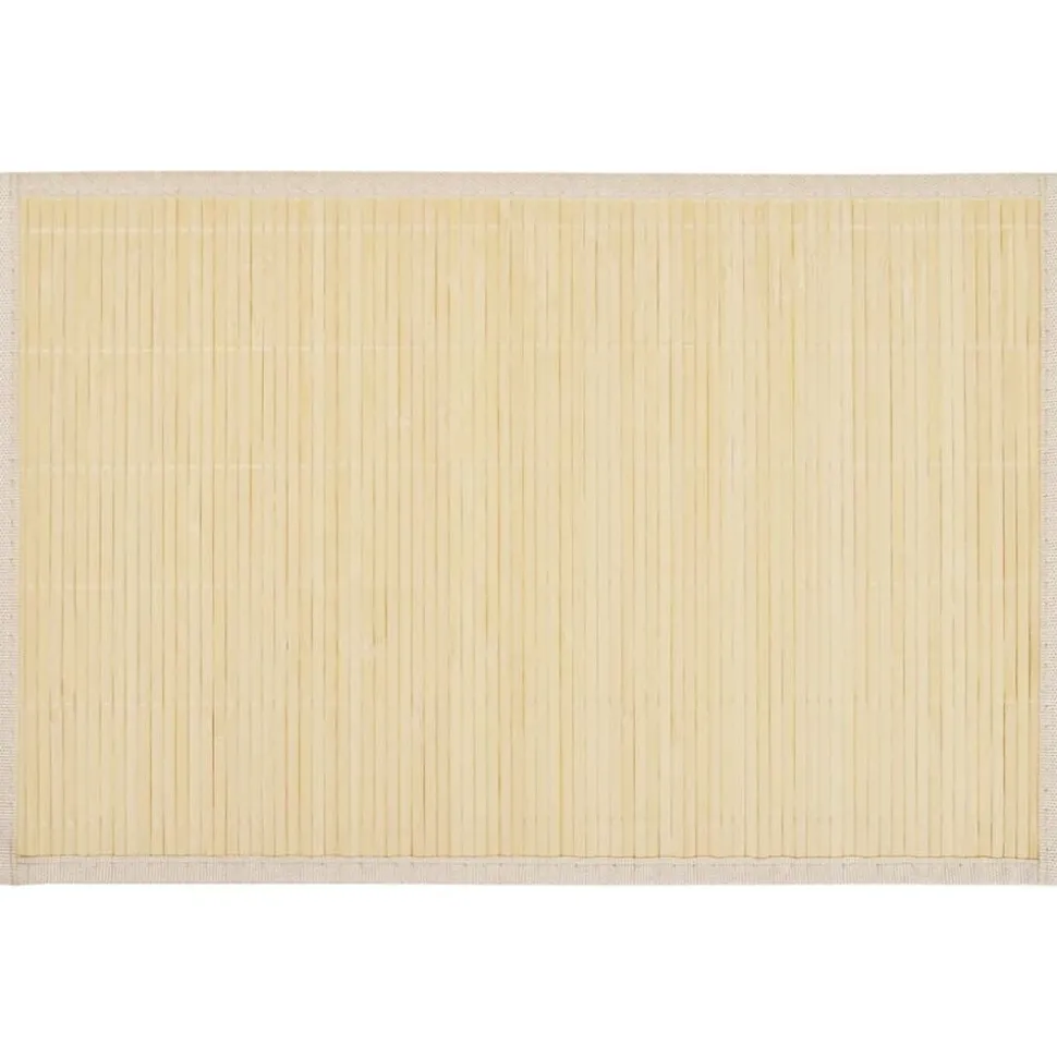 6 Placemats bamboe 30 x 45 cm natuurlijk