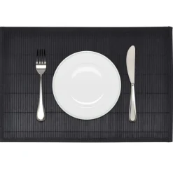 6 Placemats bamboe 30 x 45 cm zwart