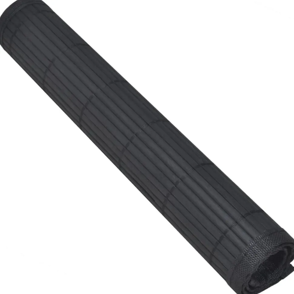 6 Placemats bamboe 30 x 45 cm zwart