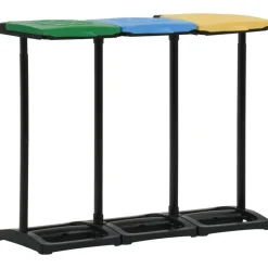 340989 vidaXL Afvalzakstandaards met deksel 240-330 L PP meerkleurig