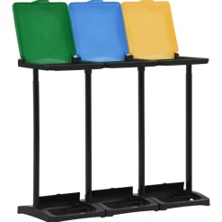 340989 vidaXL Afvalzakstandaards met deksel 240-330 L PP meerkleurig