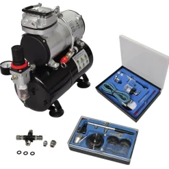 Airbrush Compressorset met 2 pistolen