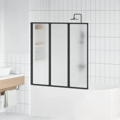 Badscherm 3 panelen vouwbaar 117 x 120 cm