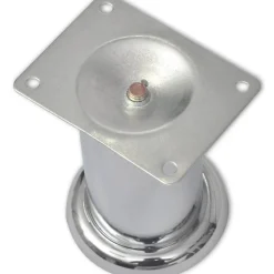 Bankpoten rond chroom 60 mm 4 st