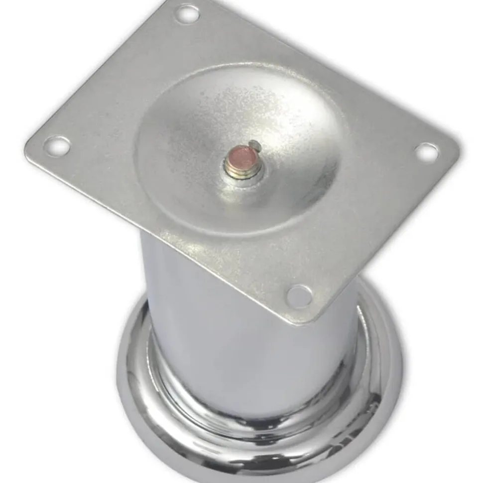Bankpoten rond chroom 60 mm 4 st