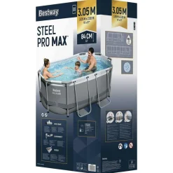 Best Way Zwembadset Grijs 305 x 200 x 84 cm Staal
