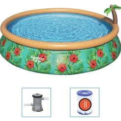 Bestway Fast Set Zwembadset Paradise Palms opblaasbaar 457x84 cm