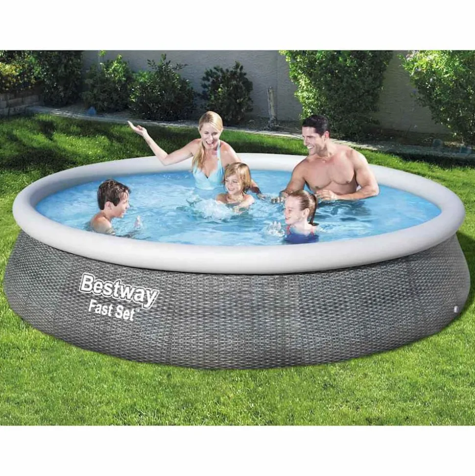 Bestway Fast Set Zwembadset met pomp opblaasbaar 396x84 cm