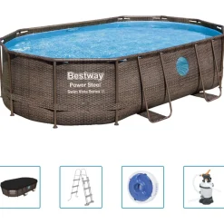 Bestway Power Steel Zwembadset ovaal 488x305x107 cm