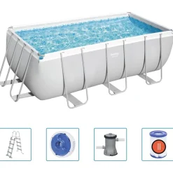Bestway Power Steel Zwembadset rechthoekig 412x201x122 cm