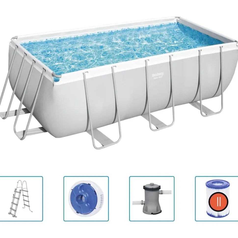 Bestway Power Steel Zwembadset rechthoekig 412x201x122 cm
