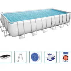 Bestway Power Steel Zwembadset rechthoekig 732x366x132 cm