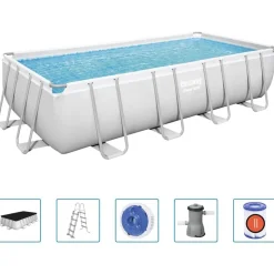 Bestway Power Steel Zwembadset rechthoekig 488x244x122 cm