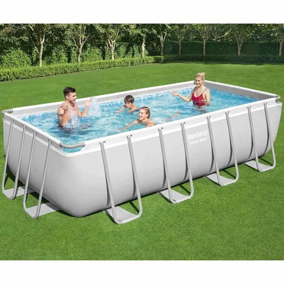 Bestway Power Steel Zwembadset rechthoekig 488x244x122 cm