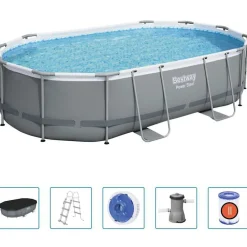 Bestway Power Steel Zwembadset ovaal 488x305x107 cm