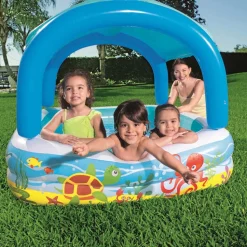 Bestway Speelzwembad met overkapping 140x140x114 cm blauw 52192