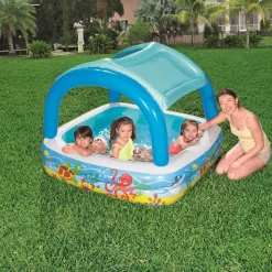 Bestway Speelzwembad met overkapping 140x140x114 cm blauw 52192