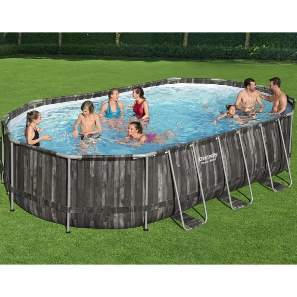 Bestway Zwembadset Power Steel ovaal 488x305x107 cm