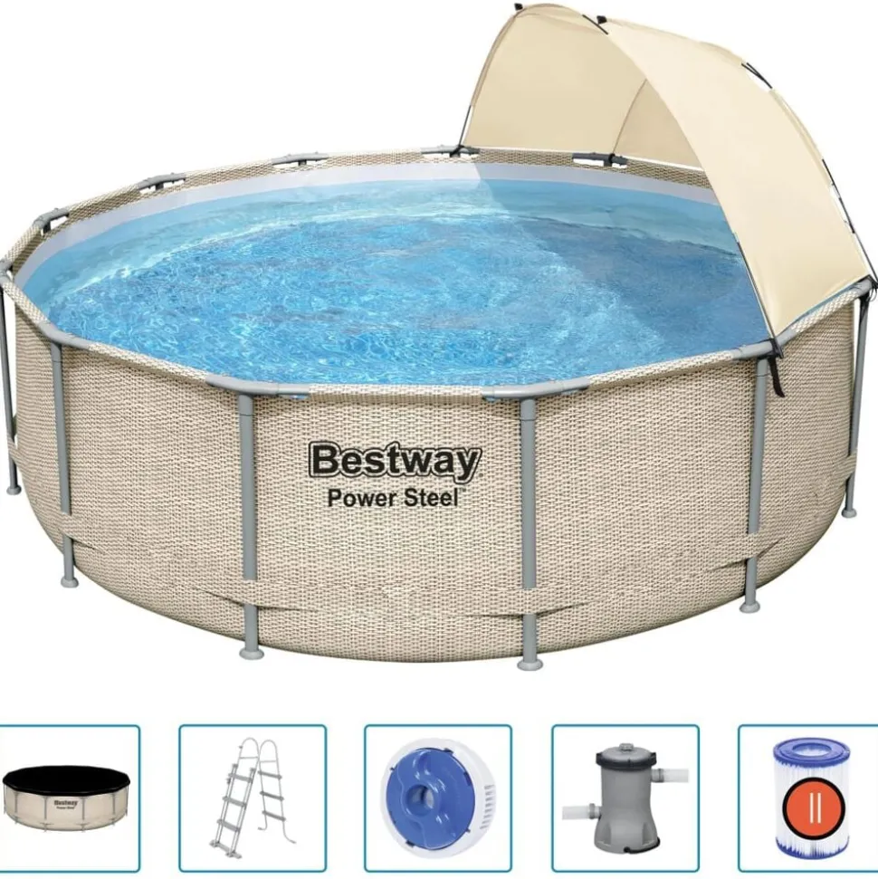 Bestway Zwembadset Power Steel met luifel 396x107 cm