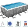 Bestway Zwembadset Power Steel rechthoekig 412x201x122 cm