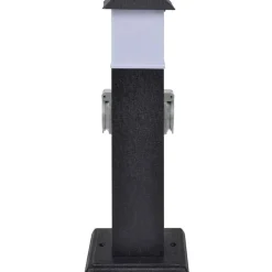 Buitenstopcontact op zuil met lamp (zwart)