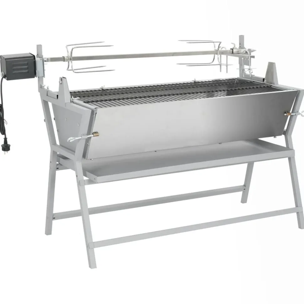 Draaispit barbecue ijzer en roestvrij staal