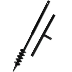 Grondboor met handvat en schroefkop (dubbele schroef) 80 mm (zwart)