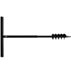 Grondboor met handvat en schroefkop (dubbele schroef) 80 mm (zwart)