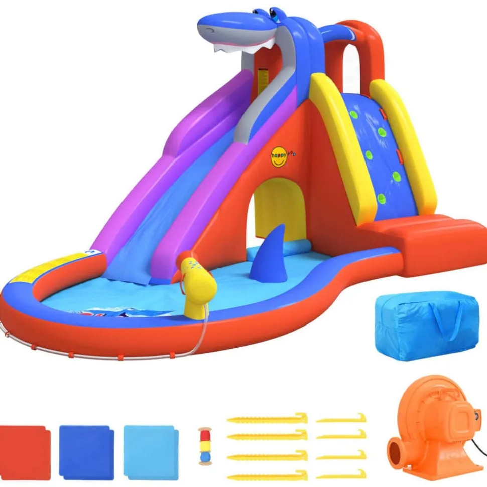 Happy Hop Glijbaan met plonsbad opblaasbaar 450x320x240 cm PVC