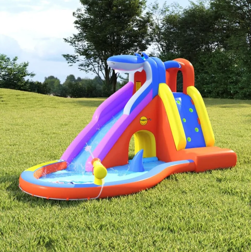 Happy Hop Glijbaan met plonsbad opblaasbaar 450x320x240 cm PVC