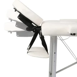 Inklapbare massagetafel 3 zones met aluminium frame (creme)
