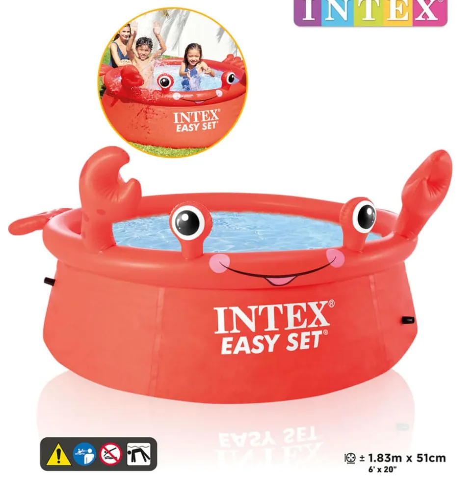 INTEX Easy Set Zwembad Happy Crab opblaasbaar 183x51 cm