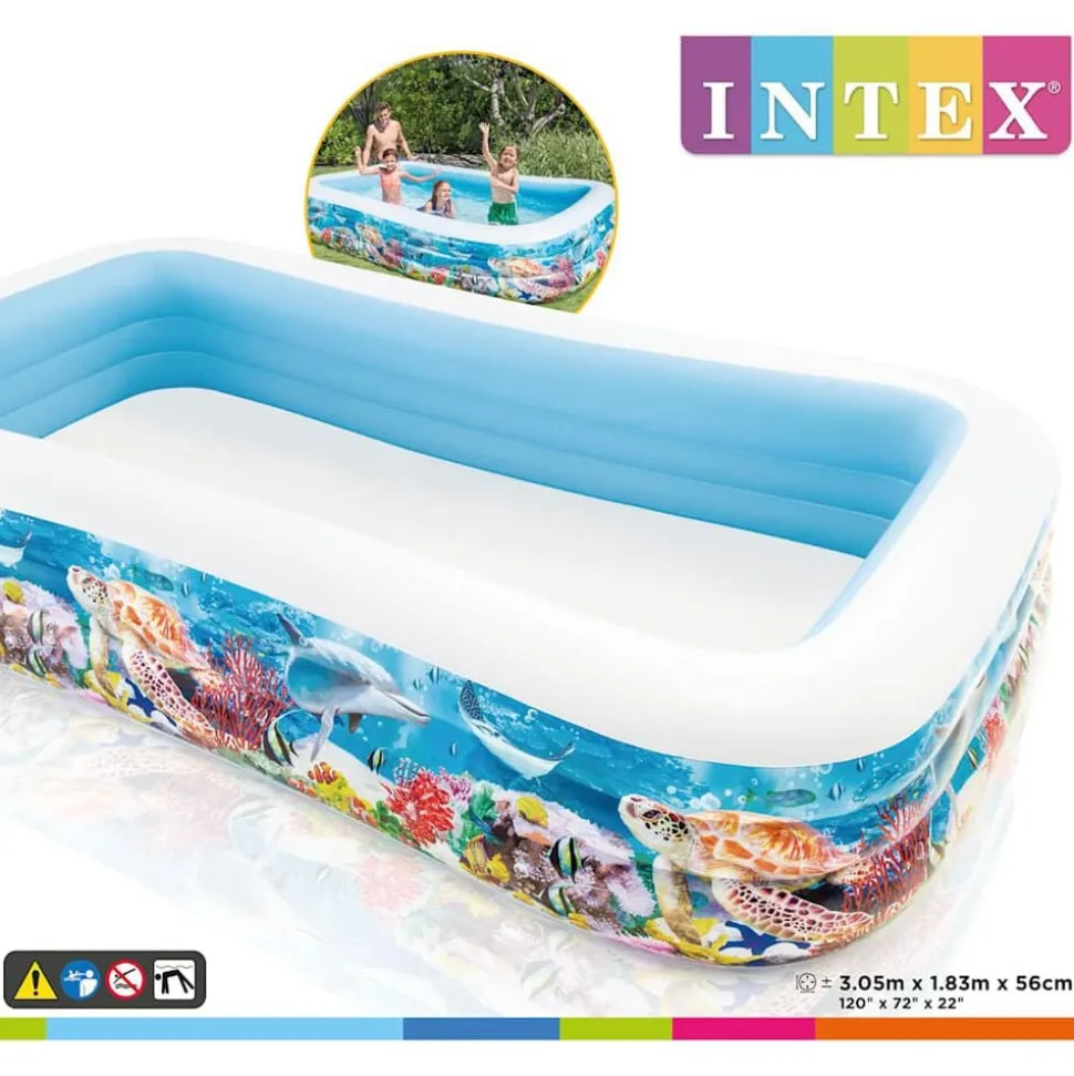 Intex Familezwembad Swim Center oceaanleven ontwerp 305x183x56 cm