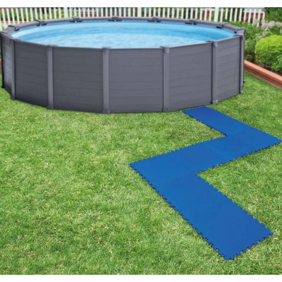 Intex Zwembadbodembeschermers 8 st 50x50 cm blauw
