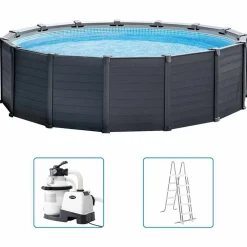 INTEX Zwembadset Graphite Gray Panel bovengronds 478x124 cm