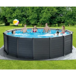 INTEX Zwembadset Graphite Gray Panel bovengronds 478x124 cm