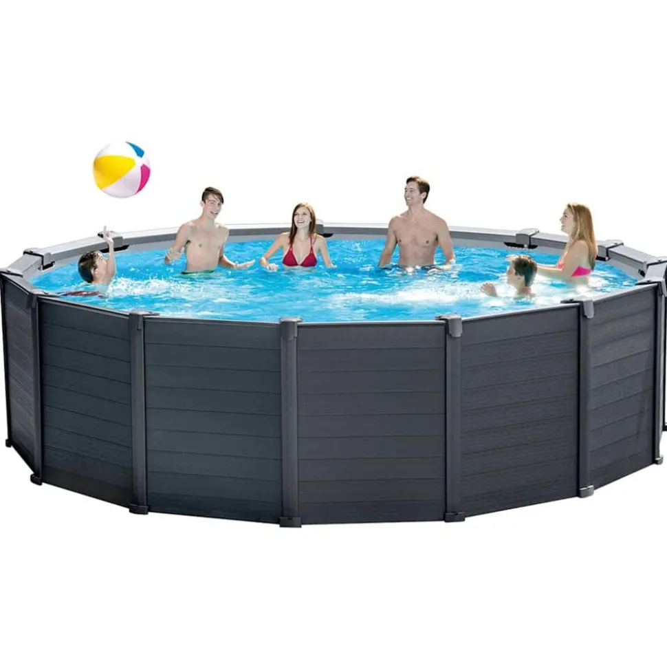 INTEX Zwembadset Graphite Gray Panel bovengronds 478x124 cm