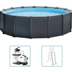 INTEX Zwembadset Graphite Gray Panel bovengronds 478x124 cm