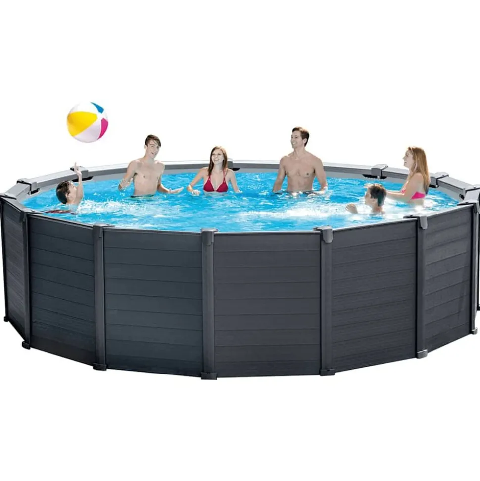 INTEX Zwembadset Graphite Gray Panel bovengronds 478x124 cm