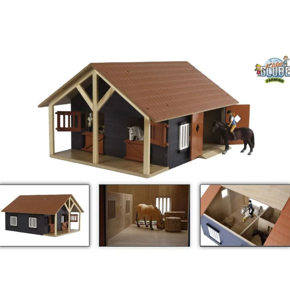 Kids Globe Boerenstallen met 2 boxen en 1 werkplaats 1:24 610167