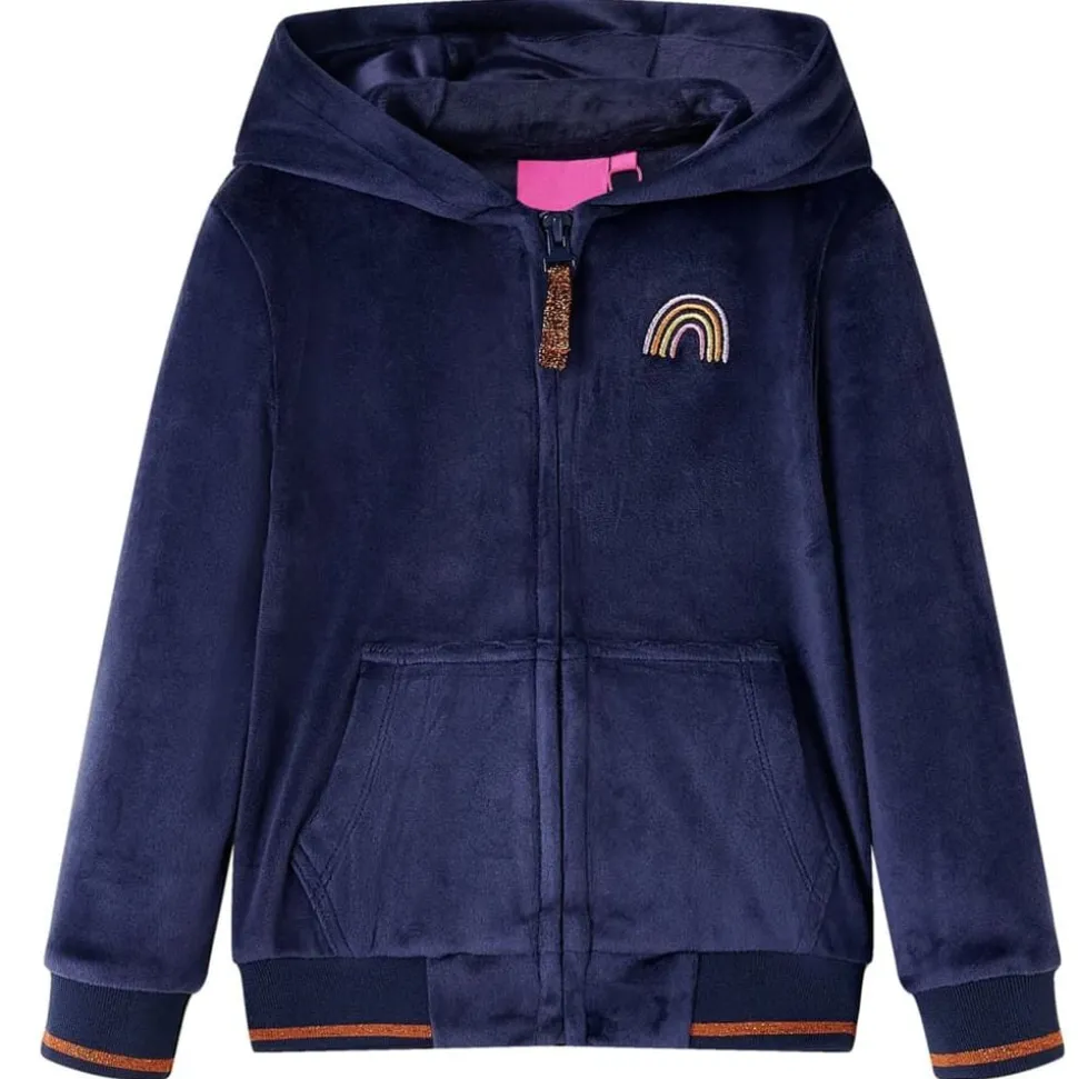 Kinderjas met capuchon 92 marineblauw