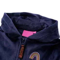 Kinderjas met capuchon 92 marineblauw