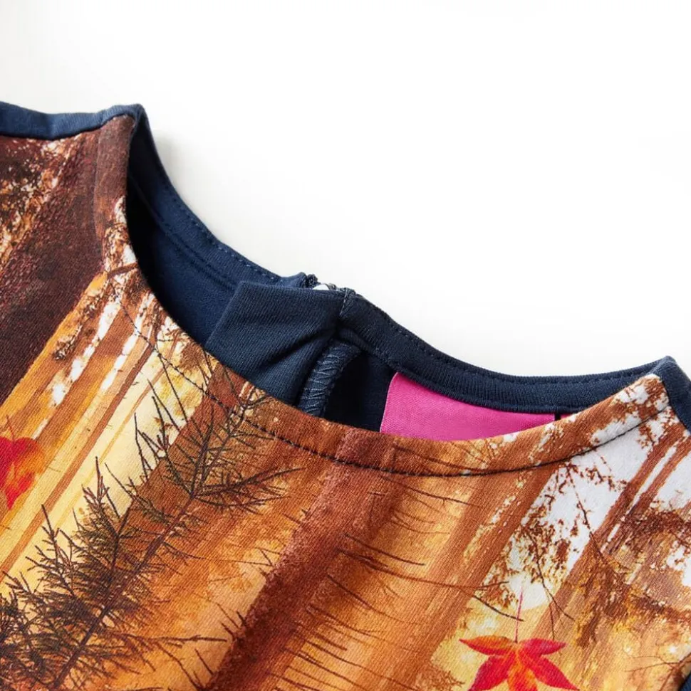 Kinderjurk met lange mouwen 116 marineblauw