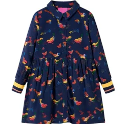 Kinderjurk met lange mouwen 104 marineblauw