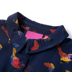 Kinderjurk met lange mouwen 104 marineblauw