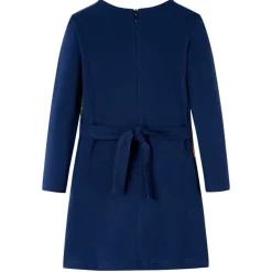 Kinderjurk met lange mouwen 104 marineblauw