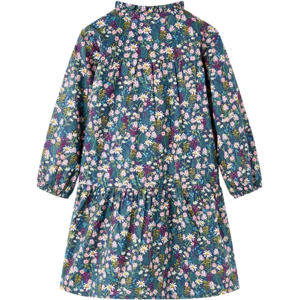 Kinderjurk met lange mouwen 92 donkerblauw