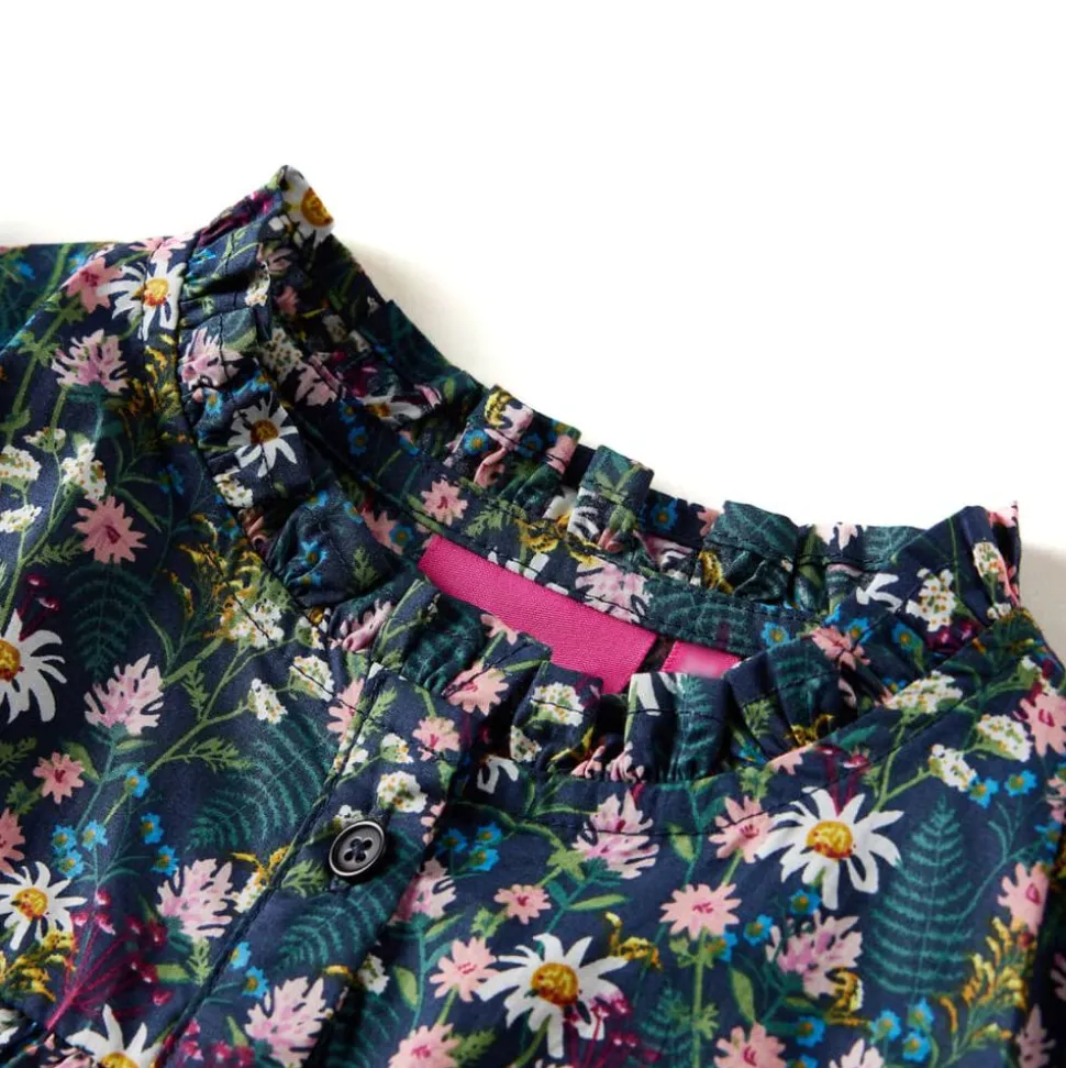 Kinderjurk met lange mouwen 92 donkerblauw
