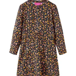 Kinderjurk met lange mouwen 92 marineblauw