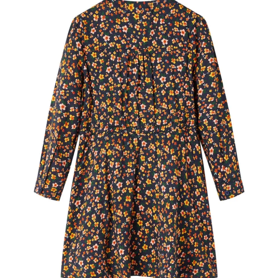 Kinderjurk met lange mouwen 92 marineblauw